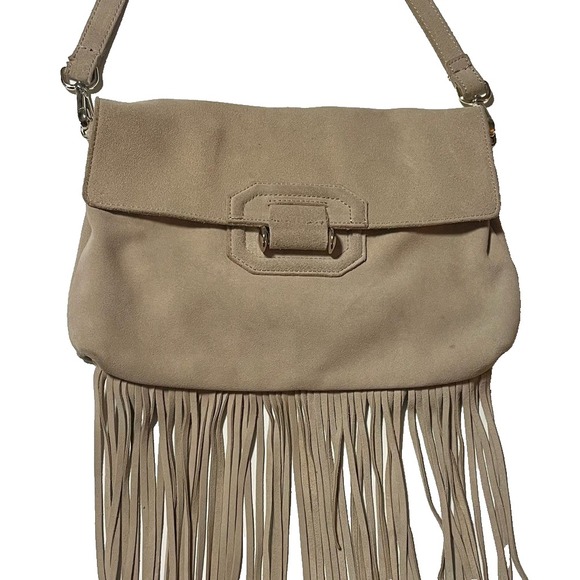 The Limited Handbags - The Limited Beige Fringe Shoulder Bag